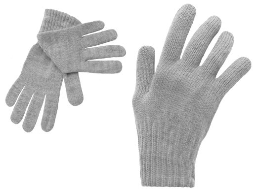 Polskie ciepłe rękawiczki młodzież damskie szare