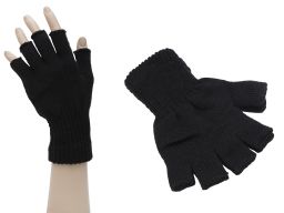 Rękawiczki bez palcy mitenki czarne kolory damskie