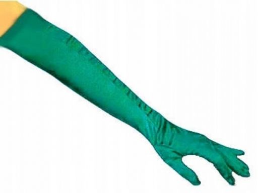 Rękawiczki damskie długie wieczorowe zielone wr-w