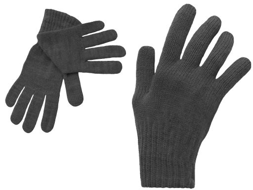 Szare polskie ciepłe rękawiczki młodzież damskie
