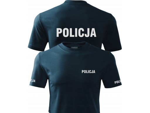 Policja tshirt bawełniana premium odblaskowa xl