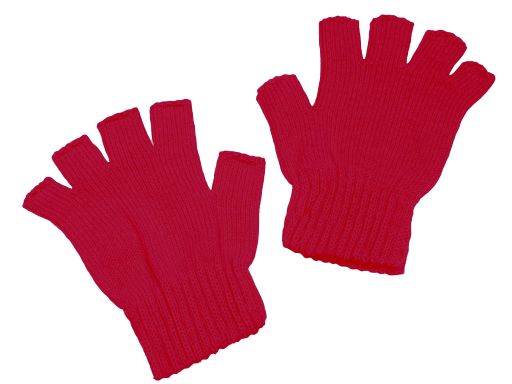 Rękawiczki bez palców mitenki czerwony wiśnia red