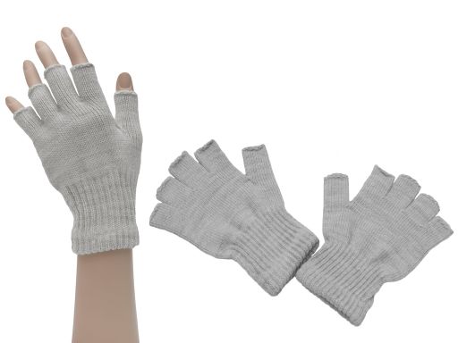 Rękawiczki bez palców mitenki szare kolory damskie