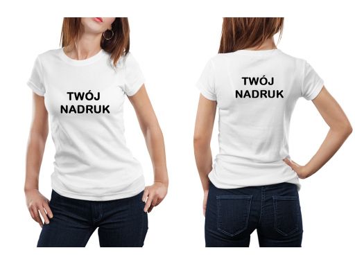 Bluzka tshirt damski z twoim nadrukiem l kolor