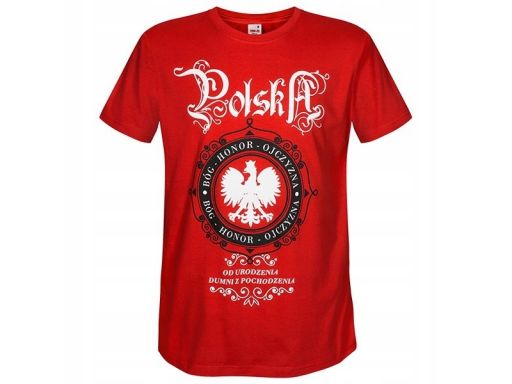 Koszulka patriotyczna polska od urodzenia (czer) l