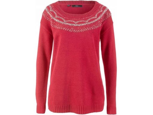 B.p.c sweter bordowy z ozdobami *56/58