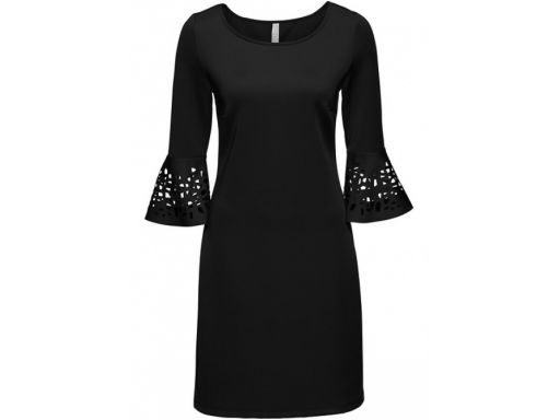 B.p.c czarna sukienka z ozdobnymi rękawami r.40/42
