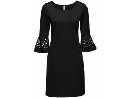 B.p.c czarna sukienka z ozdobnymi rękawami r.40/42