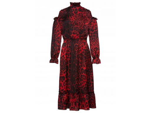 B.p.c czerwono-czarna sukienka w cętki 38.
