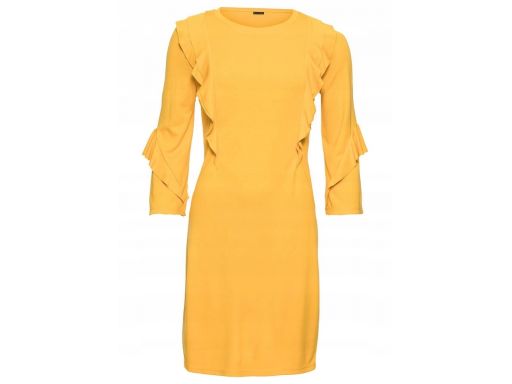 B.p.c żółta sukienka z falbanami r.40/42