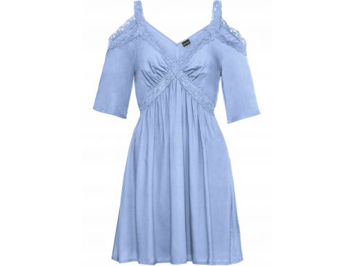 B.p.c piękna błękitna sukienka z koronką r.34