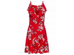 B.p.c czerwona sukienka z falbankami: r. 40