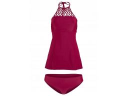 B.p.c tankini bordowe z ażurowym dekoltem *44