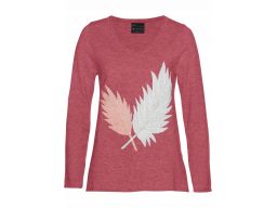 B.p.c dzianinowy różowy sweter z haftem 48/50.