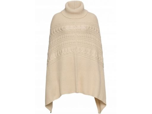 B.p.c beżowe dzianinowe poncho r. one size