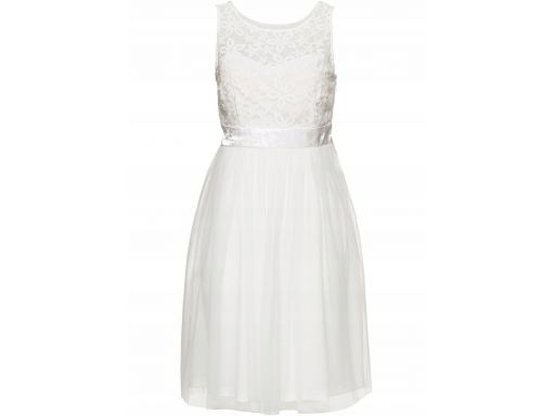 B.p.c sukienka koronkowo tiulowa biała ślub *42