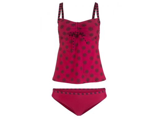 B.p.c tankini bordowe we wzorki 42.