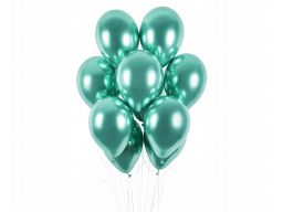 Balony chromowane lateksowe zielone 23cm 15 sztuk