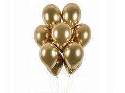 Balony chromowane lateksowe złote 23cm 15 sztuk