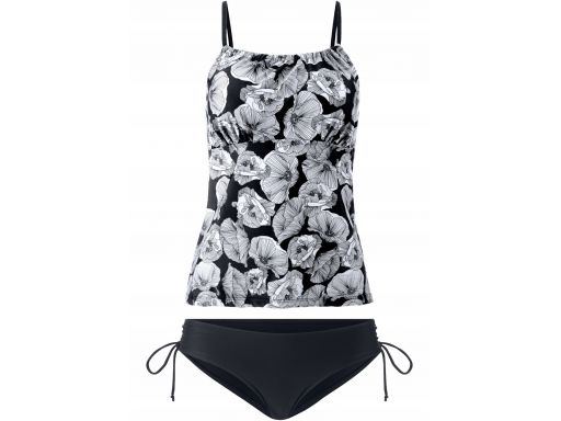 B.p.c tankini czarno-białe w kwiaty *54