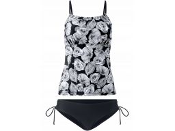 B.p.c tankini czarno-białe w kwiaty *54