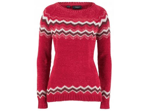 B.p.c bordowy sweter damski ze wzorem 40/42.