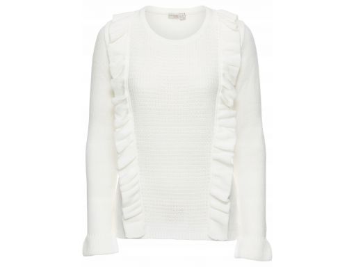 B.p.c biały sweter z falbankami r.40/42