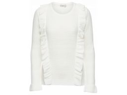 B.p.c biały sweter z falbankami r.40/42