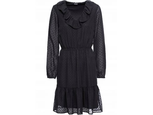 B.p.c czarna sukienka z falbankami r.38