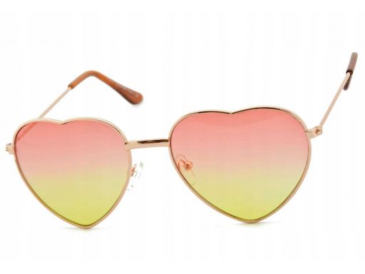 Okulary przeciwsłoneczne serca barwione damskie