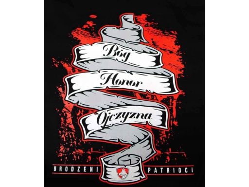 Koszulka patriotyczna bóg honor ojczyzna wstęga 3x