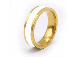 Biała złota obrączka sygnet pierścień 316l 6mm