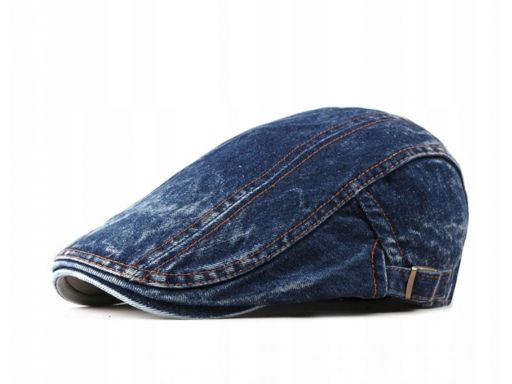 Czapka z daszkiem kaszkiet jeans niebieski #3