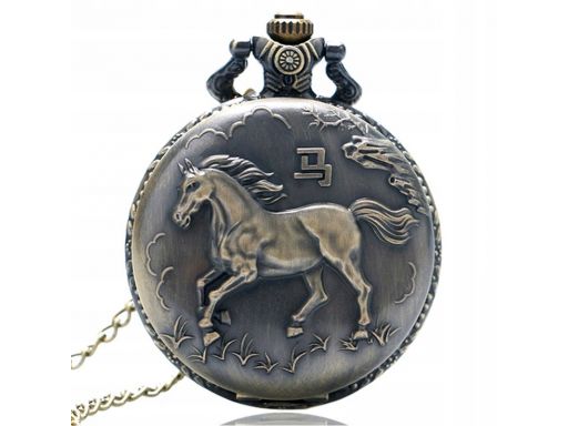 Piękny zegarek kieszonkowy koń zodiak chiński