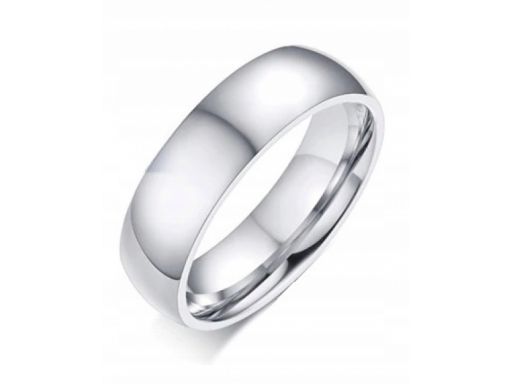 Gładka srebrna obrączka sygnet pierścień stal 316l