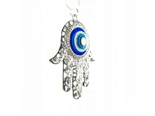 Naszyjnik oko proroka srebrna hamsa evil eye