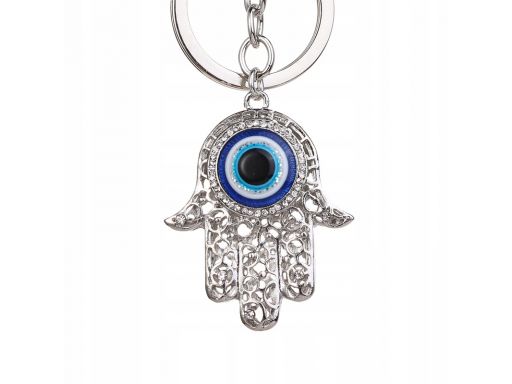 Naszyjnik oko proroka srebrna hamsa evil eye