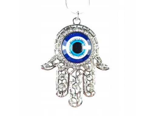Naszyjnik oko proroka srebrna hamsa evil eye