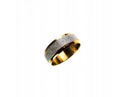 Złota obrączka sygnet pierścień srebrny brokat
