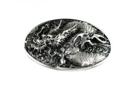 Piękna srebrna klamra do paska smok dragon