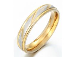 Srebrna złota matowa obrączka sygnet pierścień 4mm