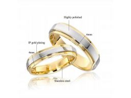 Srebrna złota obrączka sygnet pierścień 316l 4mm