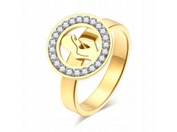 Złoty sygnet pierścionek matka boska maria