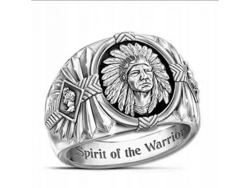 Sygnet pierścień dusza wojownika wódz indianin #2