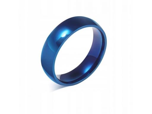 Niebieska gładka obrączka sygnet pierścień 316l