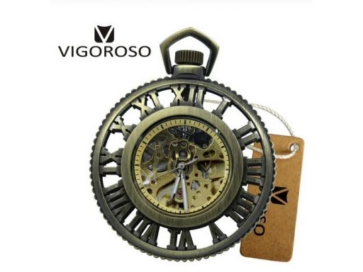 Mechaniczny zegarek kieszonkowy szkielet vigoroso
