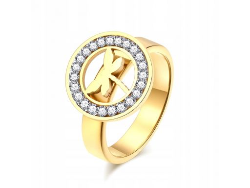 Złoty sygnet pierścionek obrączka ważka