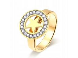 Złoty sygnet pierścionek obrączka gwiazda