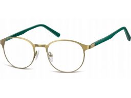 Okrągłe okulary oprawki stalowe lenonki zielone