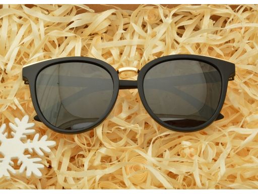 Czarne damskie okulary polaryzacyjne kocie oczy